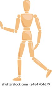 Wooden Man Manikin In Pose Vector Illustration