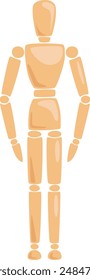 Wooden Man Manikin Vector Illustration