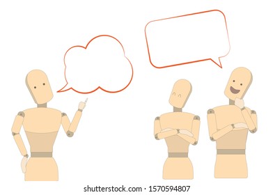 wooden man of various movements.
wooden toy vector of the concept to talk