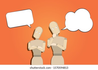 wooden man of various movements.
wooden toy vector of the concept to talk