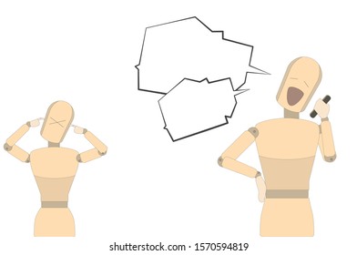 wooden man of various movements.
wooden toy vector of the concept to talk