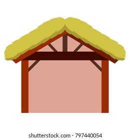 Wooden manger isolated on white background, Vector illustration