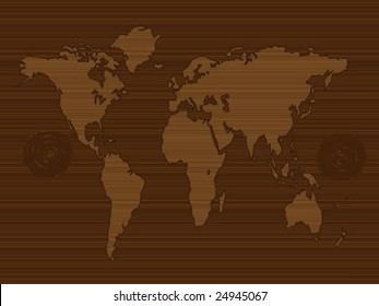 Wooden map illustration