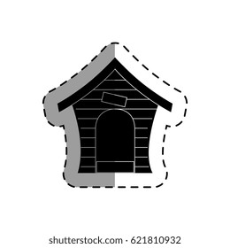 wooden mascot house icon vector illustration design