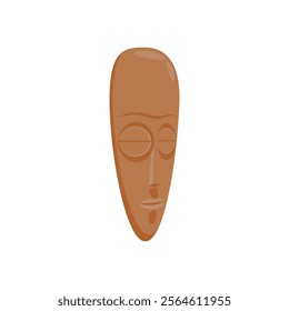 Wooden Mask, African Symbols Illustration