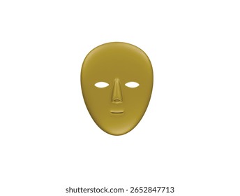 wooden mask icon 3d illustration render