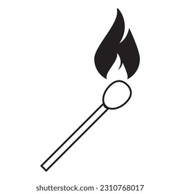 wooden match icon vector template illustration logo design