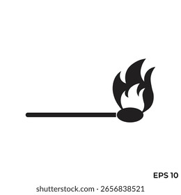 wooden matchstick flat icon vector