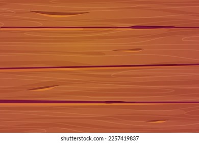 Material de madera, fondo cómico de madera de superficie texturada en estilo de dibujos animados. Muro, panel para juego, ui diseño