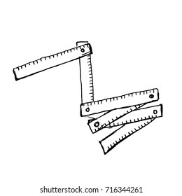 Wooden measure - ink drawing
