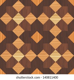 Wooden mosaic seamless pattern