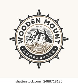 Wooden Mount Lumberjack Design Logo