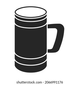 Wooden mug vector icon.Black vector icon isolated on white background wooden mug.