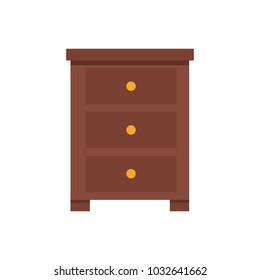Wooden nightstand isolated