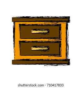 Wooden nightstand isolated