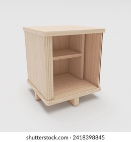 wooden nightstand without closing door