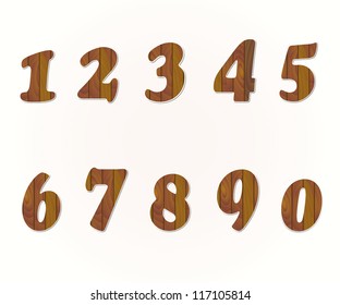 Wooden numbers set