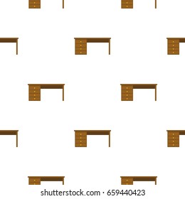 Wooden office desk pattern seamless flat style for web vector illustration