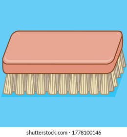 wooden old brush for scrubbing the floor