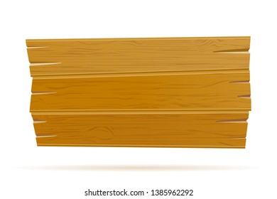 wooden old retro vintage board empty template for design stock vector illustration isolated on white background