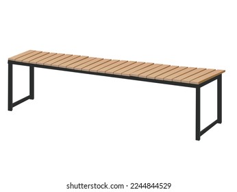 Wooden outdoor bench. vector illustration