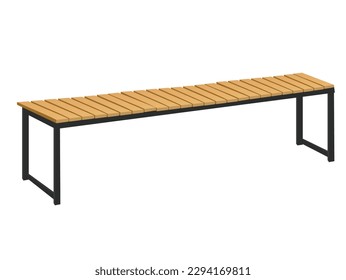 Wooden outdoor bench. vector illustration