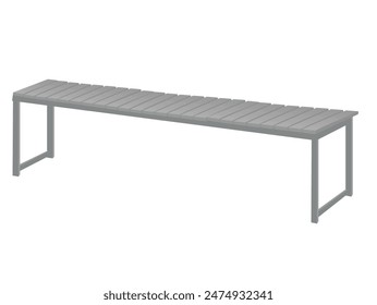 Wooden outdoor bench. vector illustration