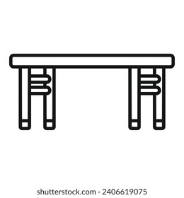 Wooden outdoor table icon outline vector. Top interior home. Chair deck picnic