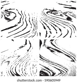 Wooden overlay distress texture set for your design. Empty grunge black cover lumber background. Grainy wood pattern. EPS10 vector.