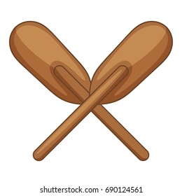 Wooden paddle icon. Cartoon illustration of wooden paddle vector icon for web design