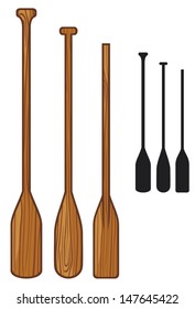 wooden paddle (sport oars)