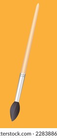 wooden paint brush vector illustration