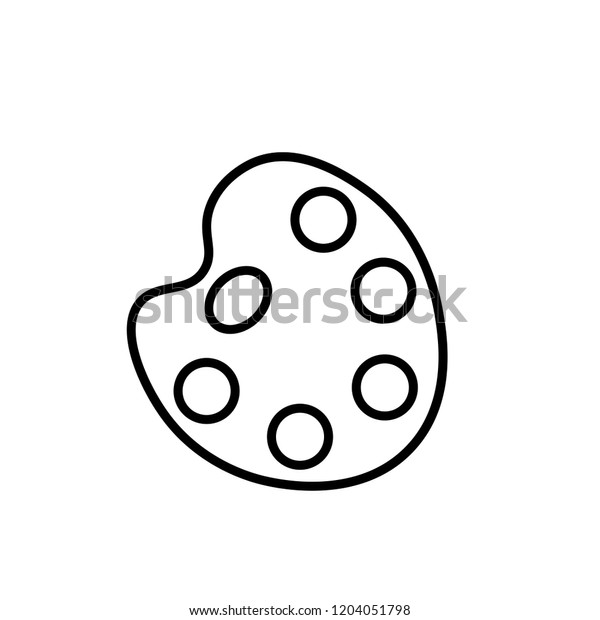 Wooden Paint Palette Brush Icon Clipart Stock Vector Royalty Free