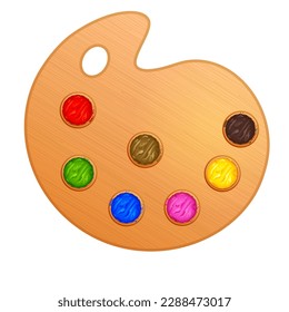 wooden palette for paints for painting