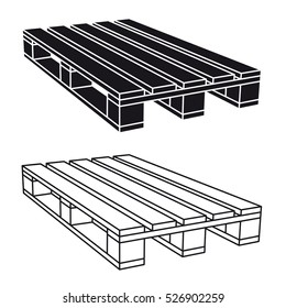 wooden pallet black symbol vector