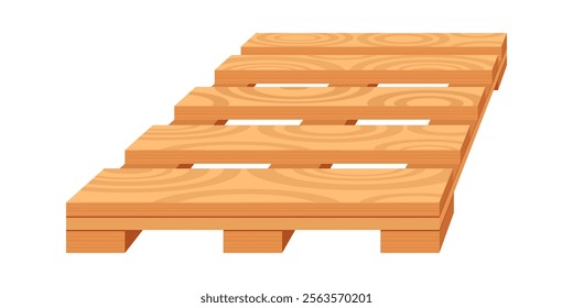 Wooden pallet cargo tray vector illustration