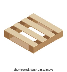 Wooden pallet crate vector in isolated isometric vector style