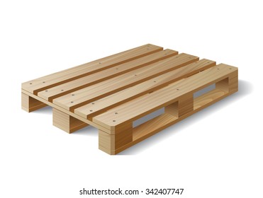 Wooden pallet. Isolated on white. Vector illustration