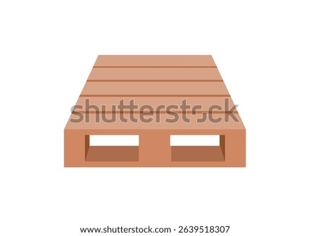 Wooden pallet in perspective view. Simple flat illustration

