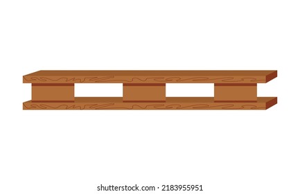 Wooden pallet semi flat color vector object. Storage equipment. Full sized item on white. Supply to keep products simple cartoon style illustration for web graphic design and animation