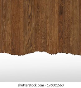 Panel De Madera Con Papel, Ilustración De Vectores