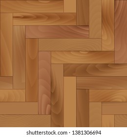 Wooden panel. Seamless pattern of parquet boards. Wood floor tiles. Vector illustration.