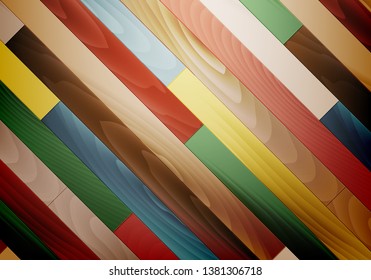 Wooden panel. Texture background of parquet boards.Wood floor tiles. Vector illustration.