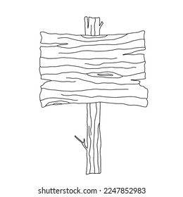Wooden panel with texture on tree. Vector monochrome illustration isolated on white.