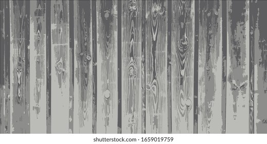 Wooden panel from vertical gray planks. Background for banner or business card. Abstract graphics. Abstract vector illustration. Screen picture