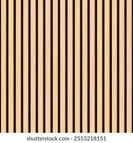 Wooden panel wall background. Vertical wooden planks with seamless pattern creating rustic backdrop. Light stripes emphasize texture and natural wood grain. Furniture design.