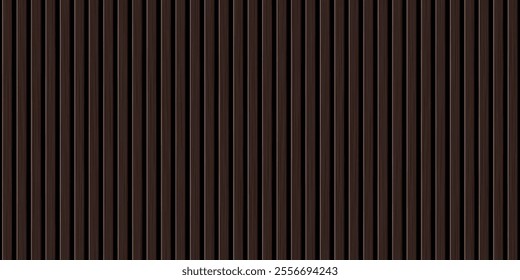 Wooden panel wall background. Vertical wooden planks with seamless pattern creating rustic backdrop. Dark stripes emphasize texture and natural wood grain. Furniture design.