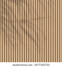 Wooden panel wall background. Wood realistic dark floor vector illustration. Vertical natural planks banner. Parquet board surface. Oak corrugated pattern.