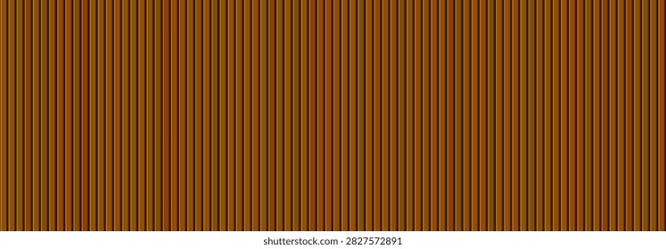 Wooden panel wall seamless pattern. Vertical wood slat divider background. Oak plank board cladding surface with gaps. Rustic timber batten texture backdrop for interior decor. Vector