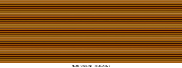 Wooden panel wall seamless pattern. Horizontal wood slat divider background. Oak plank board cladding surface with gaps. Rustic timber batten texture backdrop for interior decor. Vector
